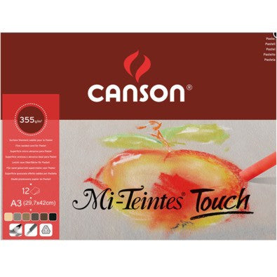 Bloco de Papel Canson Para Pastel Mi-Teintes Touch 355g/m² A3